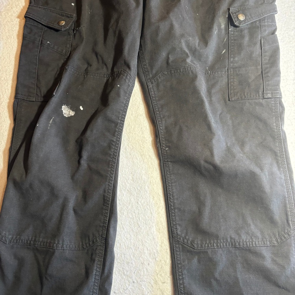 Carhartt Relaxed Straight Ripstop Double-Front Cargo Pant‎ Black Paint  38x31 - Picture 2 of 10